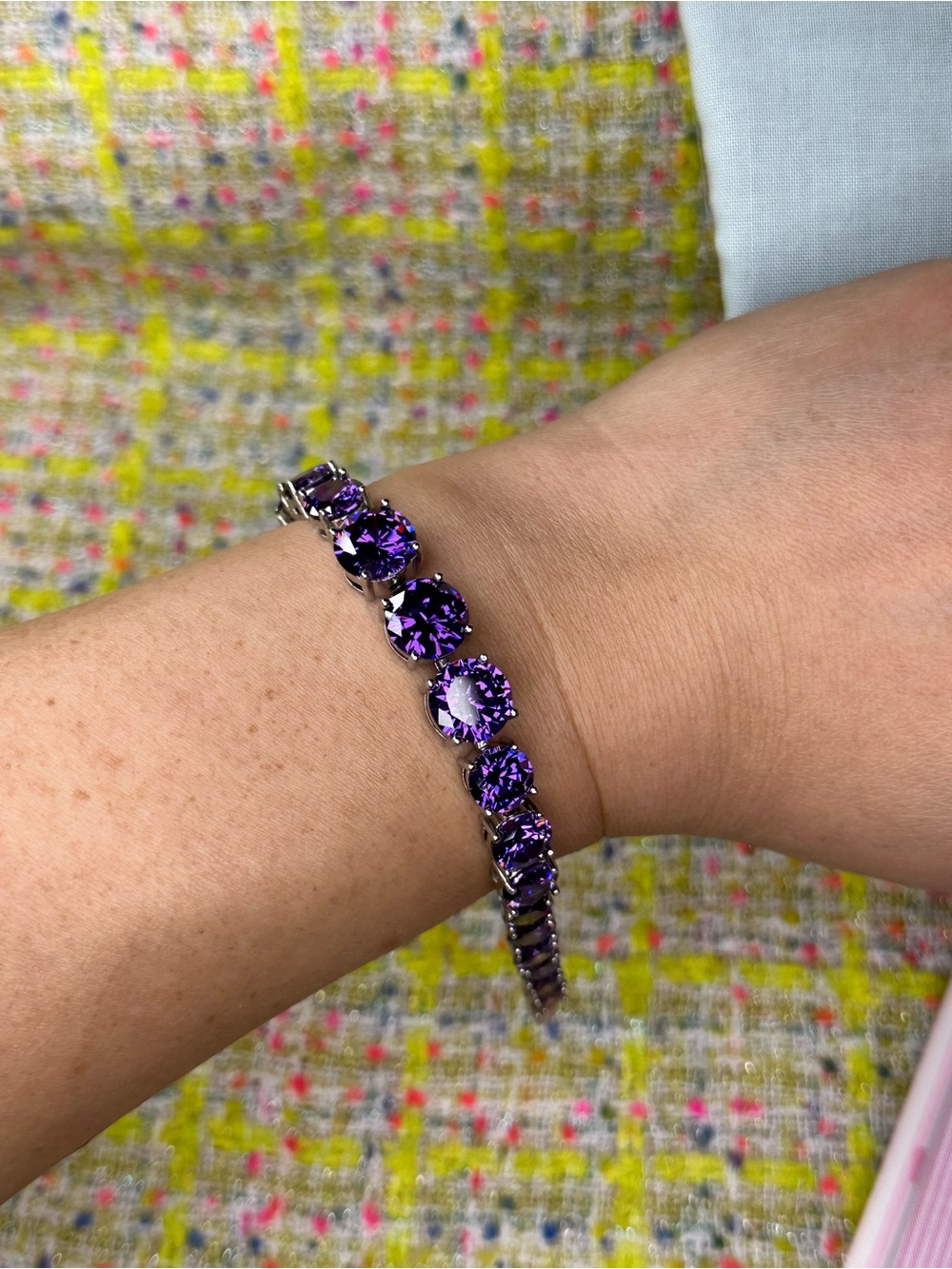 Purple Crystal Tennis Bracelet - Women Jewelry